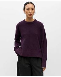 Object - Juno Ribbed Loose Fit Crew Neck Stretch Knitted Drop Shoulder Jumper - Lyst
