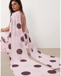 ASOS - Mesh Maxi Dress With Scarf Drape Detail - Lyst