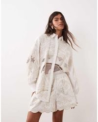 ARRANGE - Embroidered Cutwork Short Co-ord - Lyst