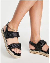 Missguided - Quailted Faux Leather Espadrille Sandals - Lyst