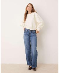 ASOS - Crew Neck Jumper With Raglan And Fisherman Rib Sleeve Detail - Lyst