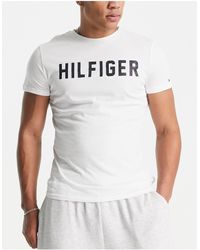 Tommy Hilfiger – authentisches, es lounge-t-shirt mit seitlichen  logostreifen in Blau für Herren | Lyst DE