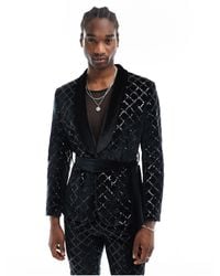 ASOS - Skinny Diamond Sequin Suit Jacket - Lyst