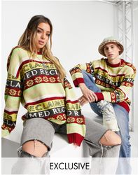 Reclaimed (vintage) Inspired Unisex Branded Stripe Sweater - Multicolor