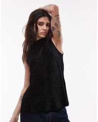 Mango - Plisse High Neck Sleeveless Top - Lyst