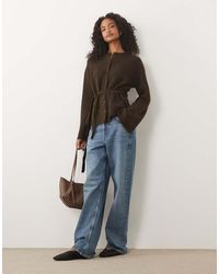 Gina Tricot - Wool Alpaca Knitted Tie Cardigan - Lyst
