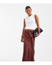 ASOS - Asos Design Petite Satin Bias Maxi Skirt - Lyst