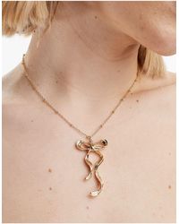 ASOS - Necklace With Bow Charm - Lyst
