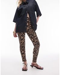 Topshop Unique - Leopard Print legging - Lyst