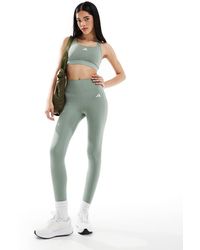 adidas Originals - Leggings Largos Plateado Optime Essentials De Adidas Training - Lyst