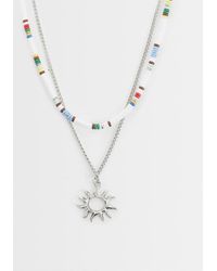 ASOS - 2 Pack Beaded And Sun Pendant Necklace - Lyst