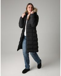 French Connection - Midi Padded Parka Jacket With Faux Fur Hood - Lyst