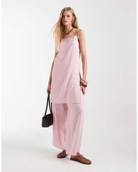 ASOS - Longline Crinkle Cami Top Co-ord With Split - Lyst