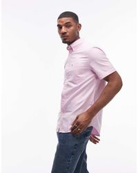 Tommy Hilfiger - Camicia Oxford Vintage A Maniche Corte Pallido - Lyst