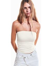 Bershka - Ruched Bandeau Top - Lyst