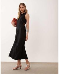 Mango - Sleeveless Cut Out Waist Maxi Dress - Lyst
