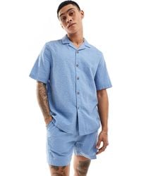 ASOS - Chemise d'ensemble oversize à manches courtes style années 90 en crépon texturé - cendré - Lyst
