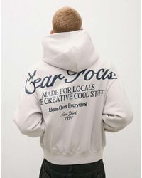 Bershka - Hooded Print Sweatshirt - Lyst