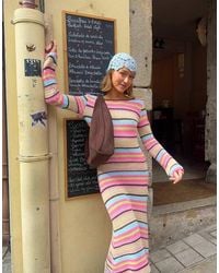 Kiwi & Co - Knitted Open Back Flare Sleeve Beach Coverup Maxi Dress - Lyst