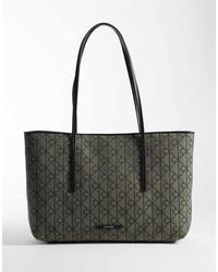 Calvin Klein - Emblem All Over Print Tote Bag With Pouch - Lyst