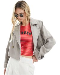 ASOS - Cropped Washed Trench Coat - Lyst