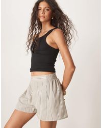 ASOS - Gestreepte Elegante Boxershort Met Linnenlook - Lyst