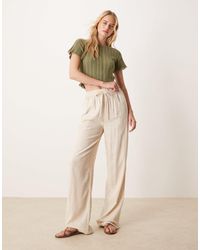 ASOS - Tall Linen Look Pull On Trousers - Lyst