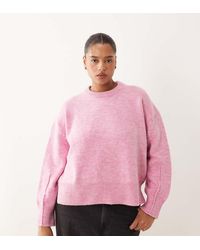 ASOS - Asos Design Curve Boxy Crew Neck Jumper With Side Split Detail - Lyst