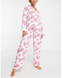 ASOS Barbie X Hello Kitty Modal Shirt & Trouser Pajama Set - Pink