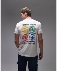 Tommy Hilfiger - T-Shirt Met Kleurrijk Embleemlogo En Grafische Print Op De Rug - Lyst