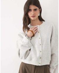 Abercrombie & Fitch - Boxy Sweat Cardigan - Lyst