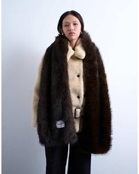 TOPSHOP - Sophie Faux Fur Scarf - Lyst
