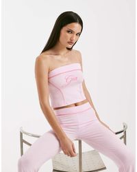 I.AM.GIA - Blare Logo Contrast Stitch Bandeau Top - Lyst