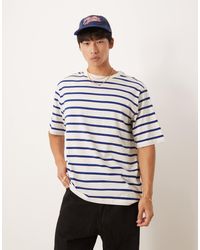 ARKET - T-shirt oversize à rayures en jersey léger - bleu et blanc - Lyst