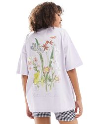 ASOS - Oversized T-shirt With Botanical Floral Graphic Back Print - Lyst