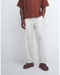Jack & Jones - Loose Linen Mix Drawstring Trousers - Lyst