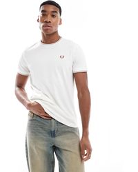 Fred Perry - – es t-shirt mit doppelten zierstreifen - Lyst