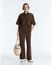 Oysho - Utility Short-Sleeve Sweatshirt With Cotton Piqué - Lyst