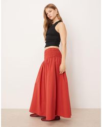 ASOS - Maxi-Rok Met Gesmokte Taille - Lyst