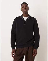 ASOS - Essentials Quarter Zip Sweatshirt - Lyst