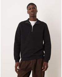 ASOS - Essential Sweatshirt With Quarter Zip - Lyst
