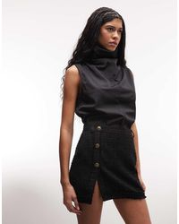 ASOS - Low Rise Mini Boucle Skirt - Lyst