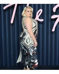 ARRANGE - Curve Wavey Linear Embellished High Neck Square Hem Maxi Dress - Lyst