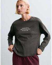 Oysho - 100% Cotton Long Sleeve T-shirt With Text - Lyst