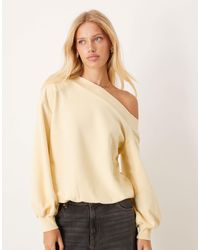 ASOS - Slouchy Off-shoulder Oversized Sweatshirt - Lyst