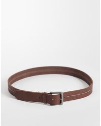 Jack & Jones - Leather Belt With Stitch Detail - Lyst