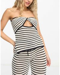 4th & Reckless - Rafeli Crochet Knit Bandeau Beach Top Co-ord - Lyst