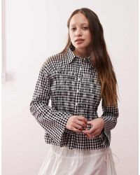 Reclaimed (vintage) - Gesmokt Getailleerd Overhemd Met Gingham Ruit - Lyst