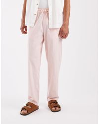 Blend - – regular-fit-hose aus baumwollleinen - Lyst