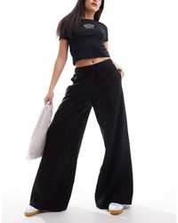 Stradivarius - Linen Look Super Wide Leg Trouser - Lyst